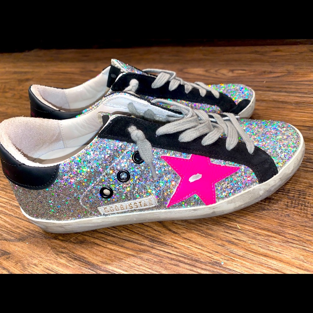 Golden Goose Superstars Glitter & Pink Sole 💞
